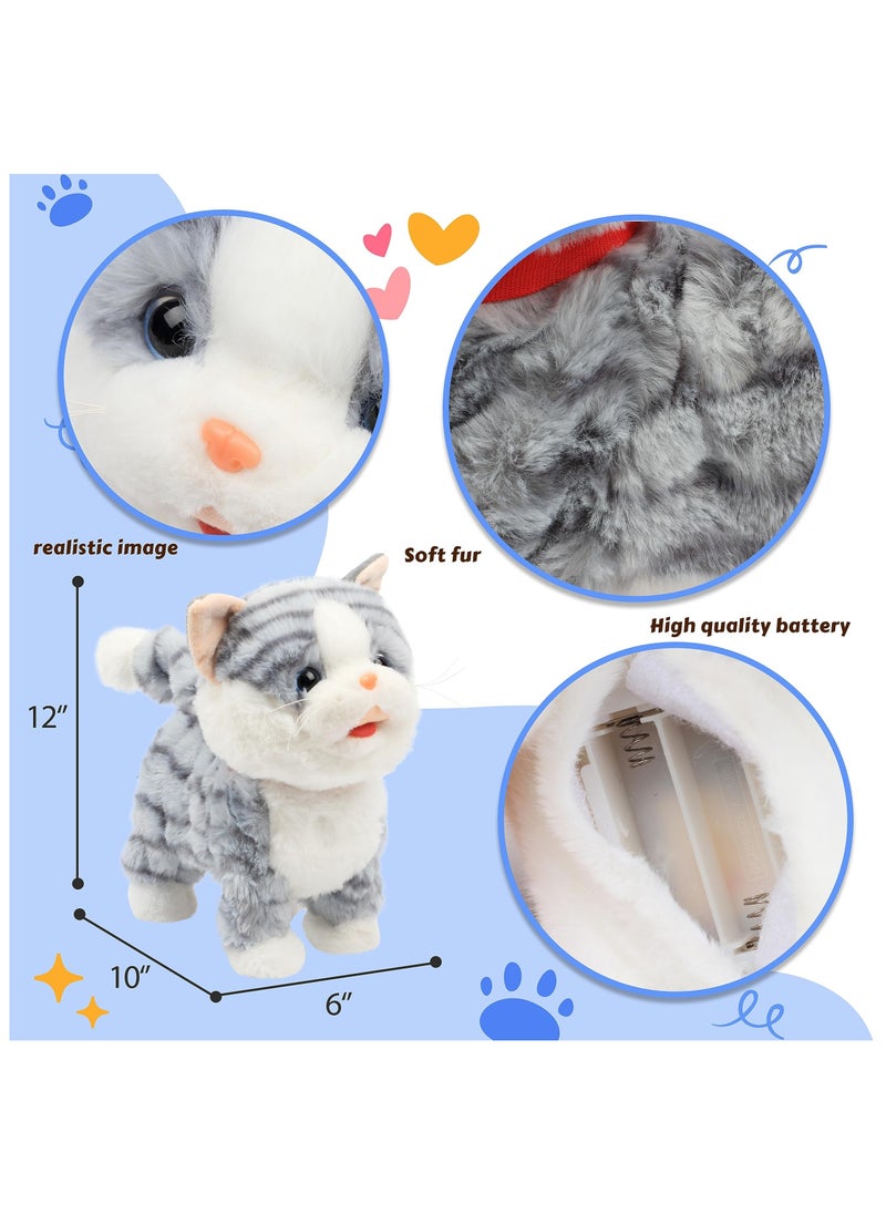 Generic - Interactive Robotic Kitty Plush Toy - Lifelike and Realistic, Remote Controlled with Meowing and Tail Wagging Functionality for Children Birthday Gifts - Image 1