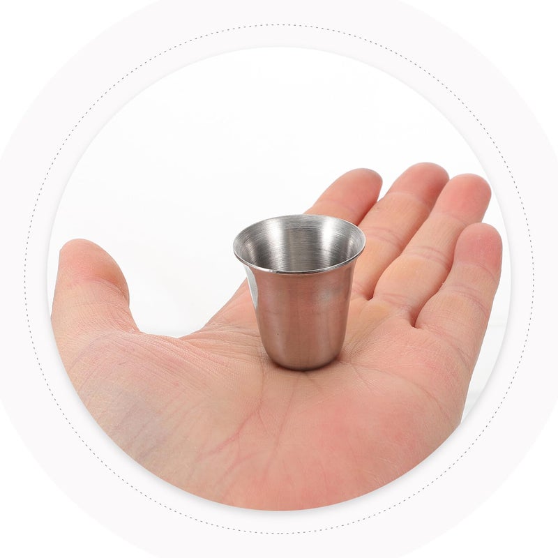 Stainless Steel Stackable Communion Cups Set Of 10 Silver Church Ceremony Drinking Chalices - Image 5