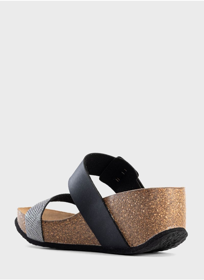 BAYTON Newcastle Double Strap Wedge Sandals  - Image 4