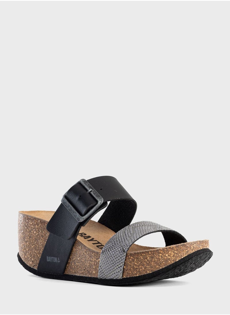 BAYTON Newcastle Double Strap Wedge Sandals  - Image 3
