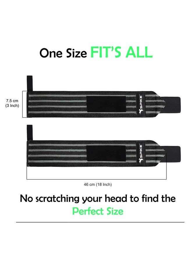 Spike Cotton Wrist Support Gym Band Strap For Weightlifting Pain Relief With Thumb Loop Grip For Both Men And Women (Black) - Image 5