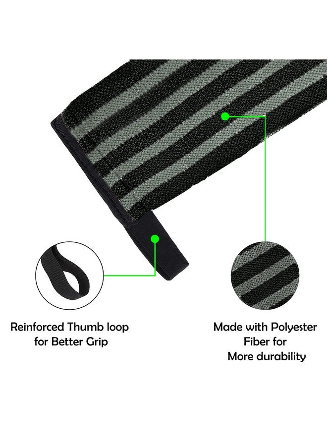 Spike Cotton Wrist Support Gym Band Strap For Weightlifting Pain Relief With Thumb Loop Grip For Both Men And Women (Black) - Image 4