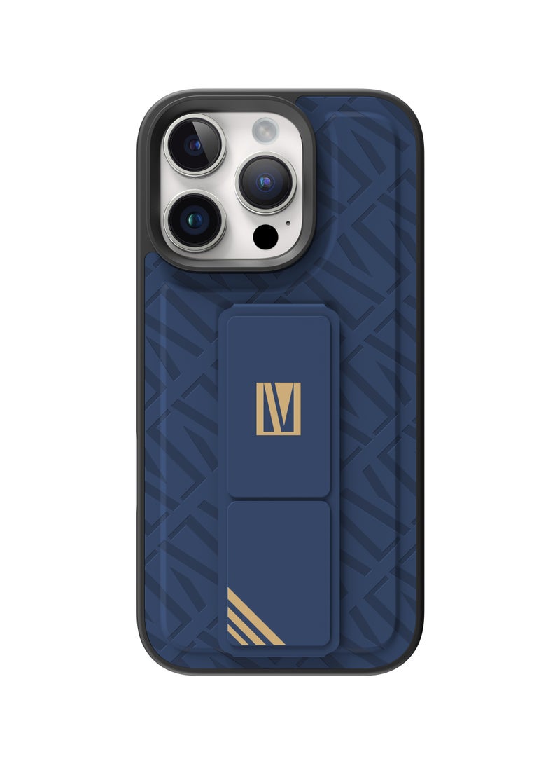 iPhone 16 Pro Max Case Morphix Cuero Cover with Gripstand / Easy Snap On / Slim Caseless Feel / Multiple Protective Layers / Impact Resistance Back Cover - Blue