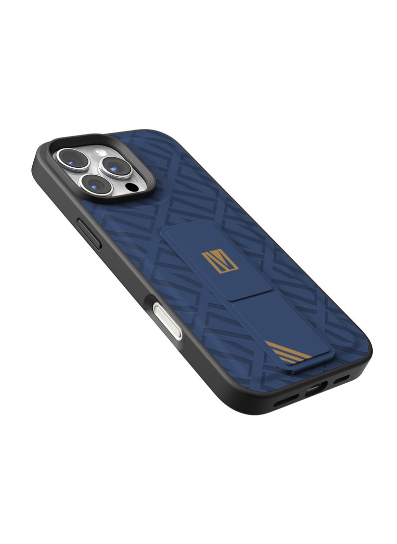 iPhone 16 Pro Max Case Morphix Cuero Cover with Gripstand / Easy Snap On / Slim Caseless Feel / Multiple Protective Layers / Impact Resistance Back Cover - Blue