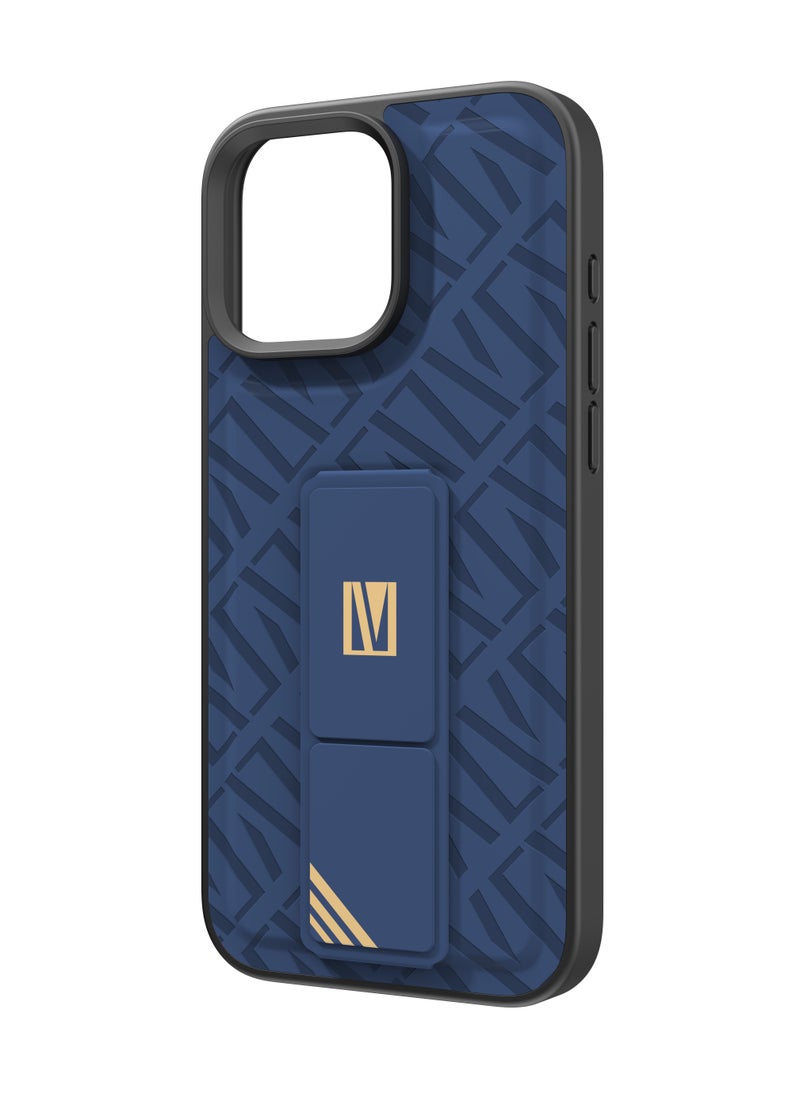 iPhone 16 Pro Max Case Morphix Cuero Cover with Gripstand / Easy Snap On / Slim Caseless Feel / Multiple Protective Layers / Impact Resistance Back Cover - Blue