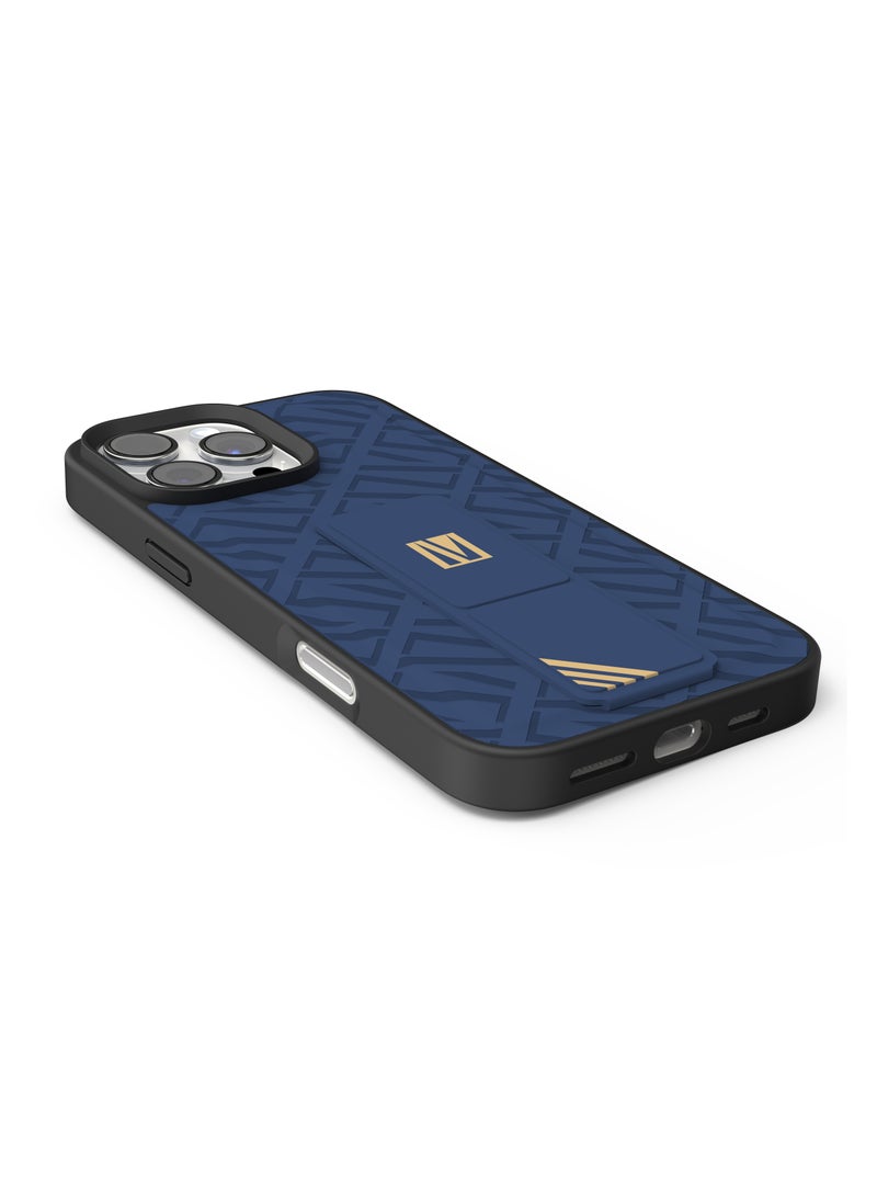 iPhone 16 Pro Max Case Morphix Cuero Cover with Gripstand / Easy Snap On / Slim Caseless Feel / Multiple Protective Layers / Impact Resistance Back Cover - Blue