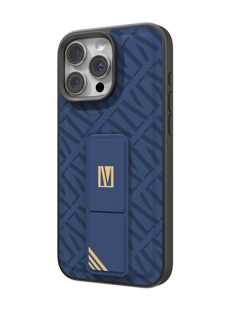 iPhone 16 Pro Max Case Morphix Cuero Cover with Gripstand / Easy Snap On / Slim Caseless Feel / Multiple Protective Layers / Impact Resistance Back Cover - Blue