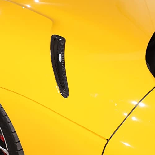 Daeiclru Real Carbon Fiber Front Hood Air Vent Trim Cover Fit for Toyota Supra GR A90 A91 MK5 2019-2022, Hood Air Vent Molding Trim Kit Exterior Accessories (Black) - Image 4