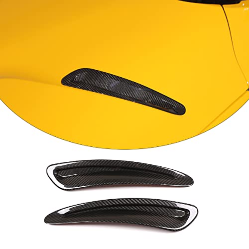 Daeiclru Real Carbon Fiber Front Hood Air Vent Trim Cover Fit for Toyota Supra GR A90 A91 MK5 2019-2022, Hood Air Vent Molding Trim Kit Exterior Accessories (Black) - Image 1