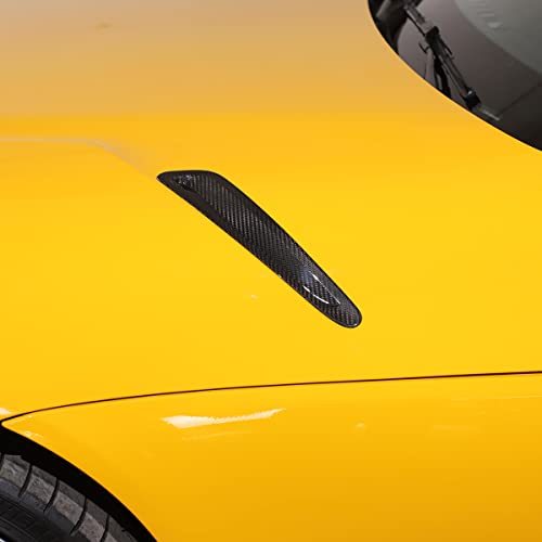 Daeiclru Real Carbon Fiber Front Hood Air Vent Trim Cover Fit for Toyota Supra GR A90 A91 MK5 2019-2022, Hood Air Vent Molding Trim Kit Exterior Accessories (Black) - Image 3