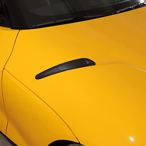 Daeiclru Real Carbon Fiber Front Hood Air Vent Trim Cover Fit for Toyota Supra GR A90 A91 MK5 2019-2022, Hood Air Vent Molding Trim Kit Exterior Accessories (Black) - Image 2