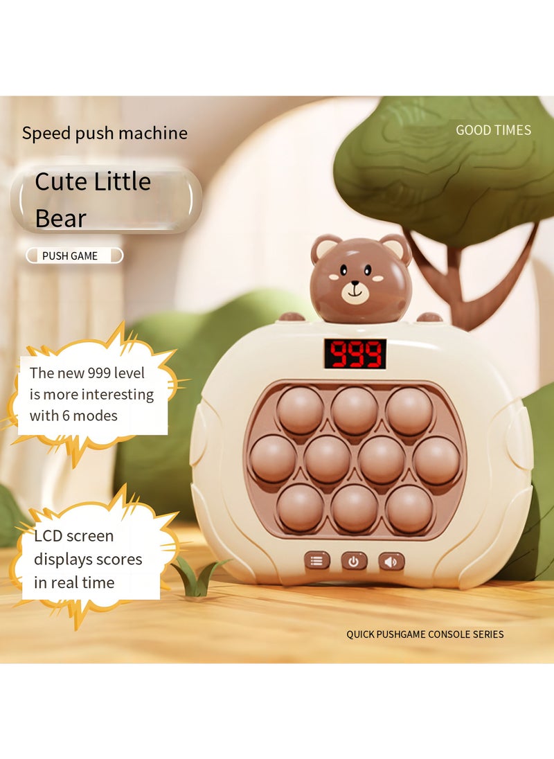 NIBEMINENT Upgraded Electronic Quick Push Light Up Pop Game Fidget Toys for Adults and Kids with 999 levels 6 modes，LED Enhanced Multi-Mode Pop Fidget Handheld Game ,Puzzle Game Machine Push Pop Bubble Fidget  - Image 1