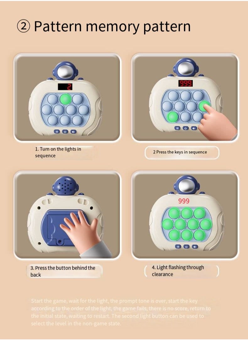 Upgraded Electronic Quick Push Light Up Pop Game Fidget Toys for Adults and Kids with 999 levels 6 modes，LED Enhanced Multi-Mode Pop Fidget Handheld Game ,Puzzle Game Machine Push Pop Bubble Fidget