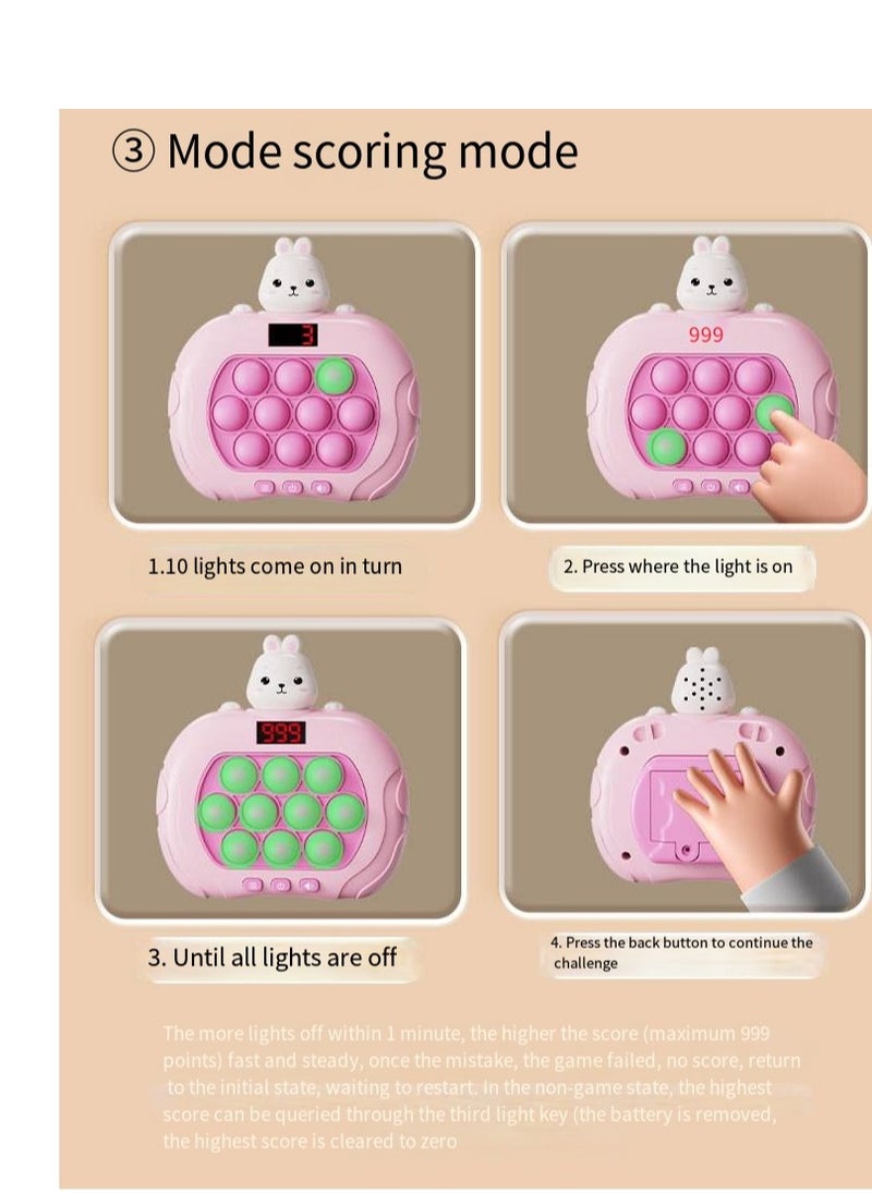 Upgraded Electronic Quick Push Light Up Pop Game Fidget Toys for Adults and Kids with 999 levels 6 modes，LED Enhanced Multi-Mode Pop Fidget Handheld Game ,Puzzle Game Machine Push Pop Bubble Fidget