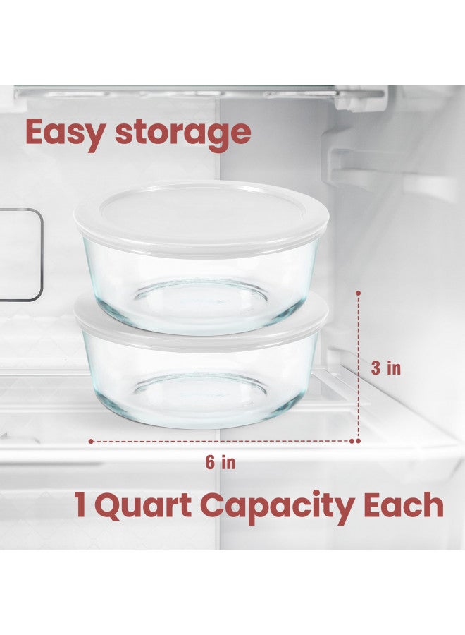 Ultimate Ultimate Yogurt Containers 2 Pack - Make More Yogurt with 1-Quart Glass Containers (4 Cup) - Perfect for Food Storage & Meal Prep - 100% BPA free & Oven Safe Round Bowl Set with Lids  - Image 3