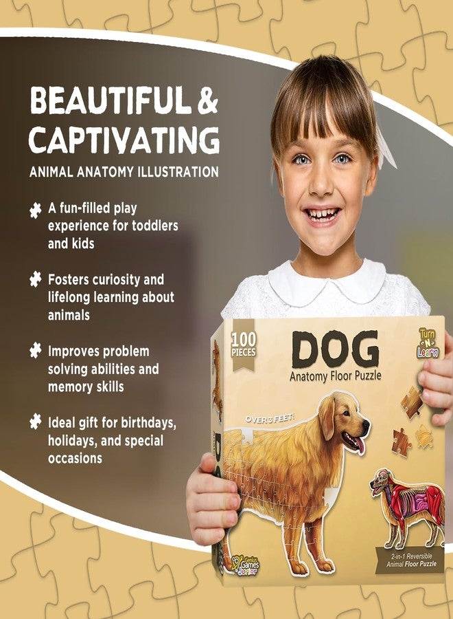 Genius Games Dog Animal Anatomy Floor Puzzle | 100-Piece Double-Sided Jigsaw Puzzle | Large Floor Puzzle for Kids Ages 4–8, 3–5, 8–10 | Fun and Educational STEM Toy for Kids, Toddlers, and Families - Image 4