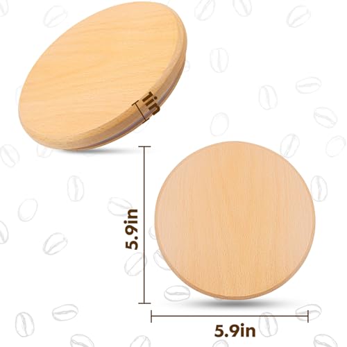 JAYOBGO for Breville Barista Express Espresso Machine, Coffee Bean Replacement Lid on Coffee Maker Top Wooden Hopper Lid with Sealing Ring, Espresso Machine Accessories Bean Cover, Beech Wood - Image 2