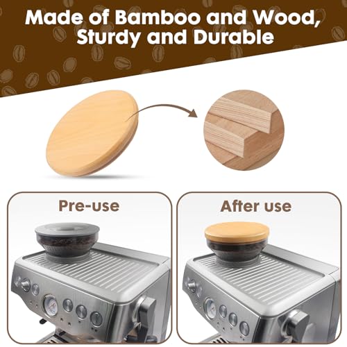 JAYOBGO for Breville Barista Express Espresso Machine, Coffee Bean Replacement Lid on Coffee Maker Top Wooden Hopper Lid with Sealing Ring, Espresso Machine Accessories Bean Cover, Beech Wood - Image 5