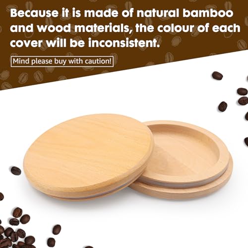 JAYOBGO for Breville Barista Express Espresso Machine, Coffee Bean Replacement Lid on Coffee Maker Top Wooden Hopper Lid with Sealing Ring, Espresso Machine Accessories Bean Cover, Beech Wood - Image 4