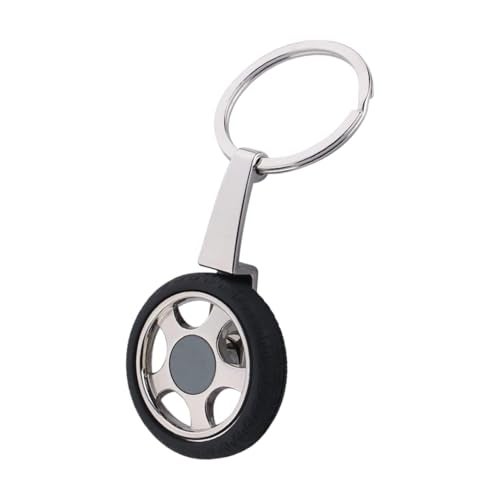 Giftana Tyre Keychain for Car, Key Chain Key Ring, Car Keychain, Keyring with Spinning Tyre Car Accessories Silver Metal Key chain Gift, Tyre Key Ring Key chains for Bike, Birthday Gifts (Pack of 1) - Image 1