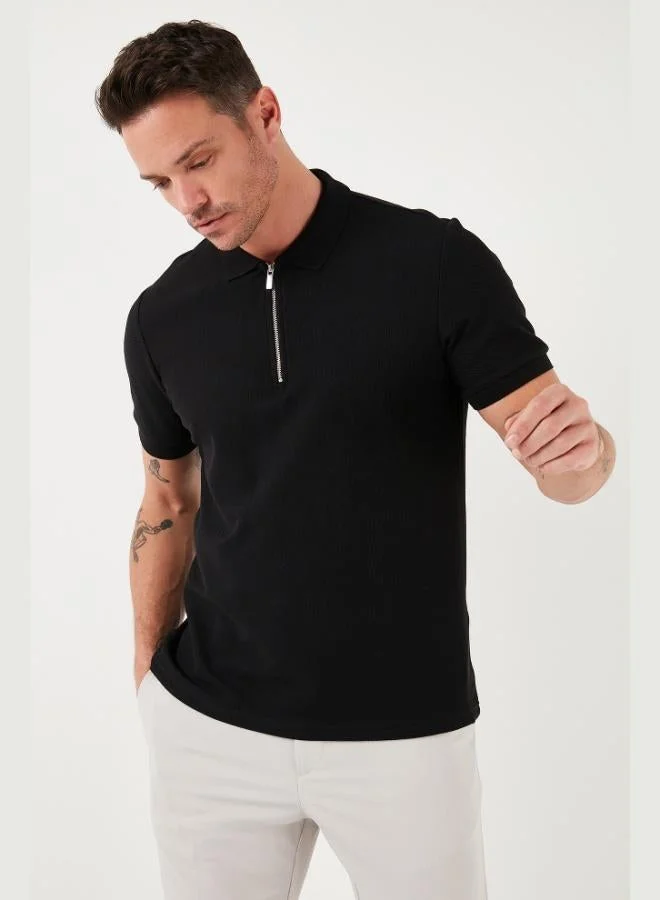 Buratti  Buratti Cotton Regular Fit Zip-Up Polo Collar T-Shirt Men's POLO COLLAR T-SHIRT 5902434 for Men | Best Price UAE