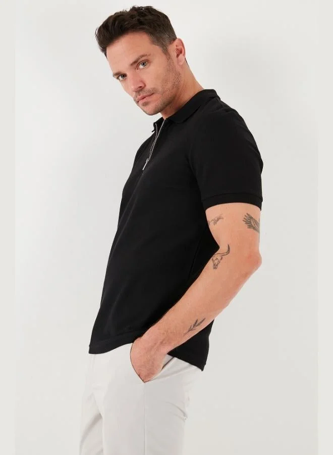 Buratti  Buratti Cotton Regular Fit Zip-Up Polo Collar T-Shirt Men's POLO COLLAR T-SHIRT 5902434 for Men | Best Price UAE