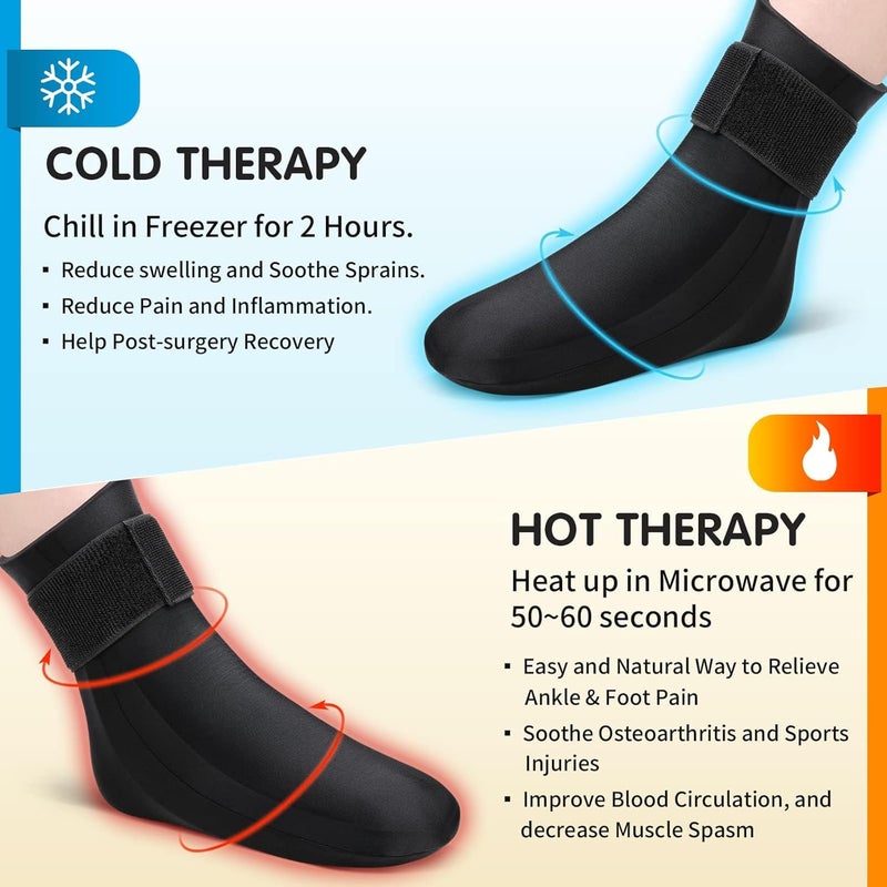 KASTWAVE Reusable Gel Cold Therapy Sock for Hot & Cold Therapy, Ankle Foot Ice Pack Wrap for Injuries, Instant Pain Relief for Achilles Tendonitis, Plantar Fasciitis, Foot Heel -1pcs - Image 3