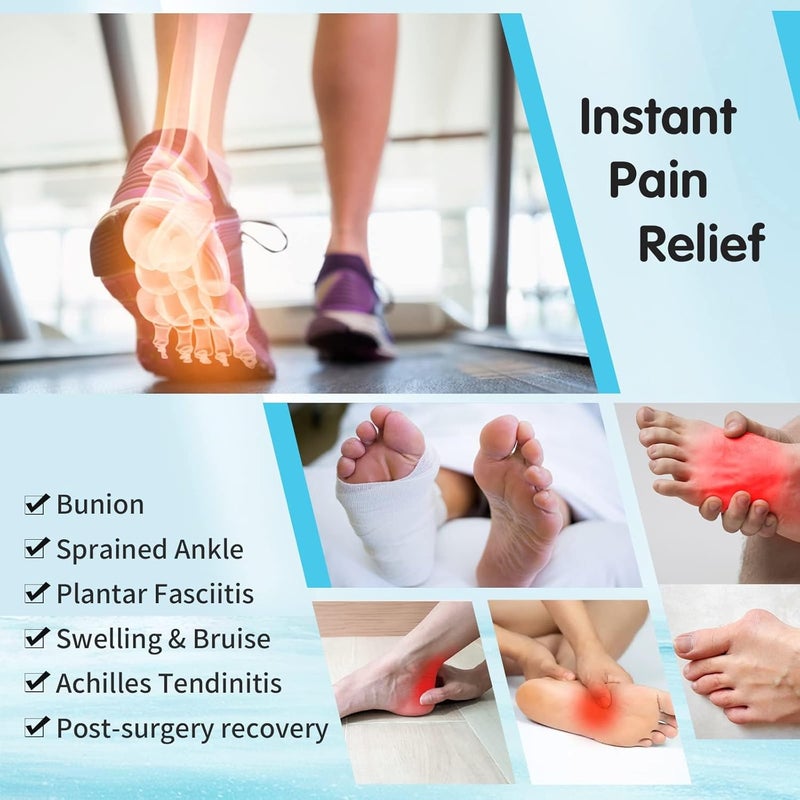 KASTWAVE Reusable Gel Cold Therapy Sock for Hot & Cold Therapy, Ankle Foot Ice Pack Wrap for Injuries, Instant Pain Relief for Achilles Tendonitis, Plantar Fasciitis, Foot Heel -1pcs - Image 2