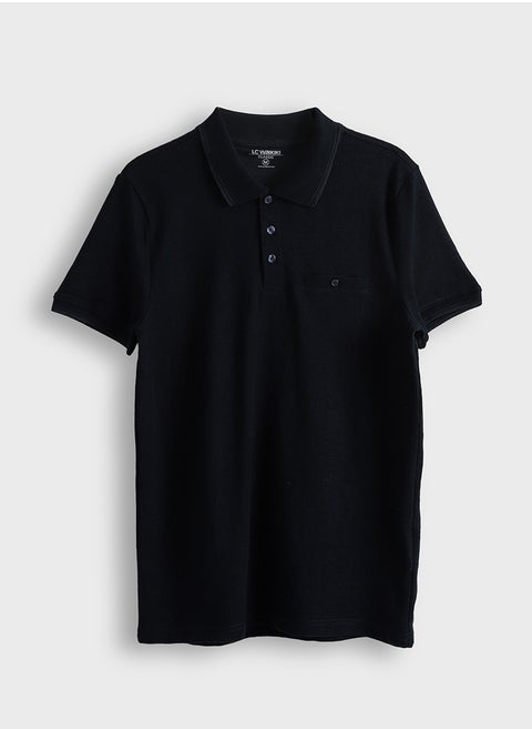 Polo Neck Short Sleeve Jersey Men's T-Shirt