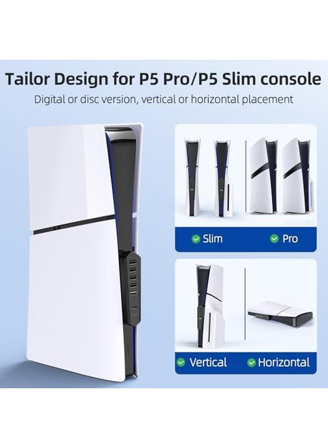 erorex 6 Ports Usb Hub For Ps5 Pro Ps5 Slim Disc＆Digital New Console High Speed Extra Usb Port Extender For Ps5 Pro Accessories Charging Adapter For Ps5 Slim With 1 Type C 3.0 Plus 4 Usb A 2.0 Plus 1 Charging Port - Image 5