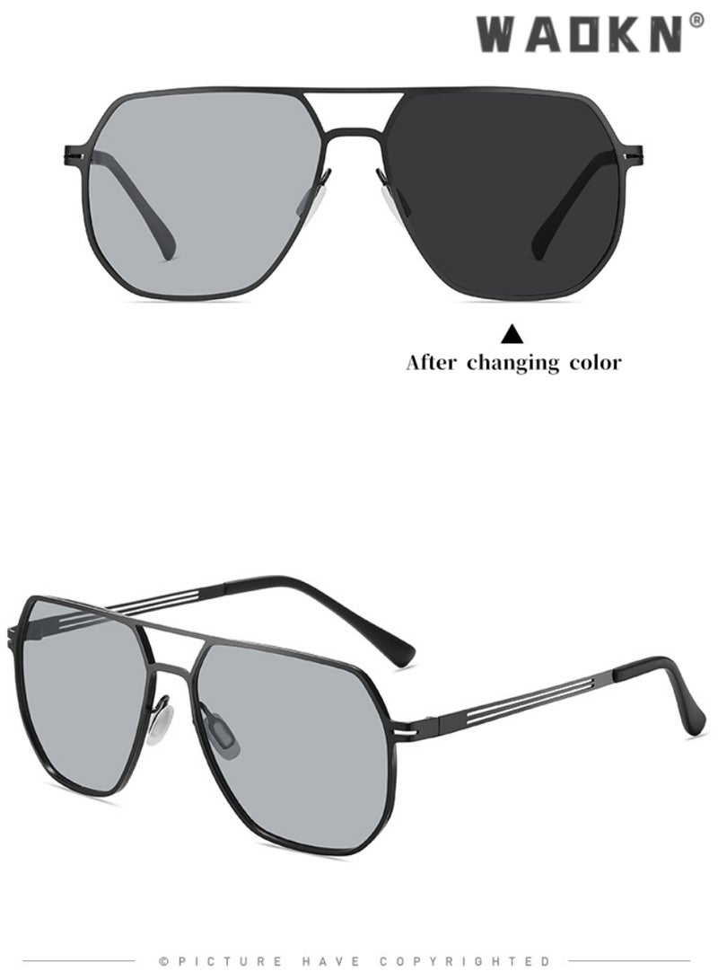 دبليو أيه أو كي أن الرجال الاستقطاب النظارات الشمسية مربع ، سبائك الألومنيوم المغنيسيوم الإطار uv400 نظارات واقية ، والقيادة ، صيد السمك ، الغولف ، السفر نظارات ملونة ، متدرج رمادي العدسات - Image 2