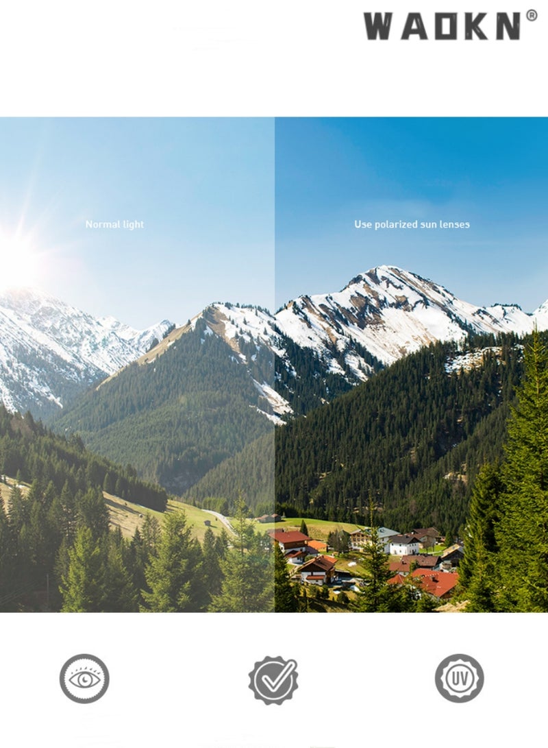 دبليو أيه أو كي أن الرجال الاستقطاب النظارات الشمسية مربع ، سبائك الألومنيوم المغنيسيوم الإطار uv400 نظارات واقية ، والقيادة ، صيد السمك ، الغولف ، السفر نظارات ملونة ، متدرج رمادي العدسات - Image 5