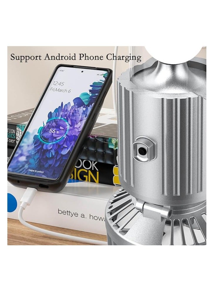 فانوس تخييم مع مروحة، فانوس يدوي قابل للطي وقابل لإعادة الشحن، يعمل بالطاقة الشمسية والبطارية، مصباح تخييم للنزهات والشواء وصيد الأسماك والسفر، مصباح طوارئ قابل لإعادة الشحن - Image 2