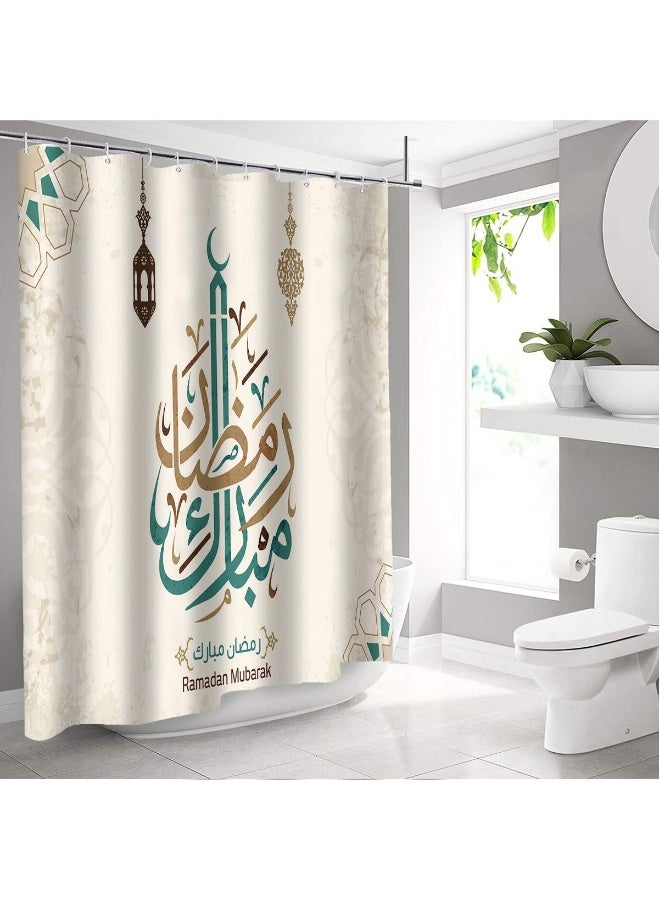 ستائر دش ذات تصميم رمضاني مميزة، تجهيزات منزلية، خيارات للحمامات تفصل بين المناطق الجافة والرطبة، ستائر دش مقاومة للماء. - Image 3