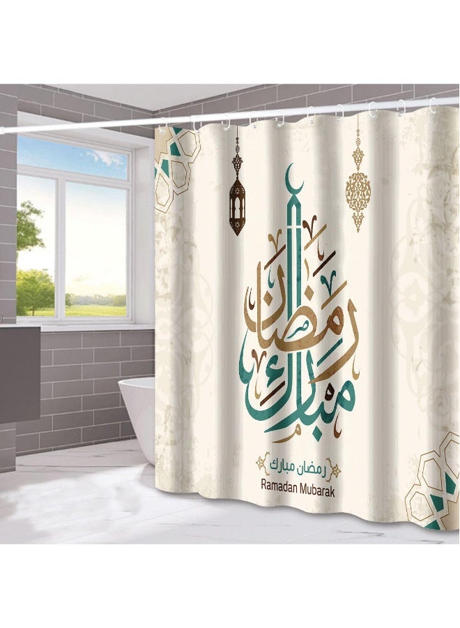 ستائر دش ذات تصميم رمضاني مميزة، تجهيزات منزلية، خيارات للحمامات تفصل بين المناطق الجافة والرطبة، ستائر دش مقاومة للماء. - Image 1