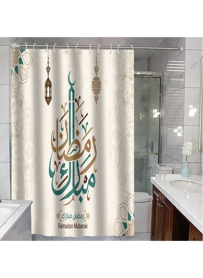 ستائر دش ذات تصميم رمضاني مميزة، تجهيزات منزلية، خيارات للحمامات تفصل بين المناطق الجافة والرطبة، ستائر دش مقاومة للماء. - Image 5