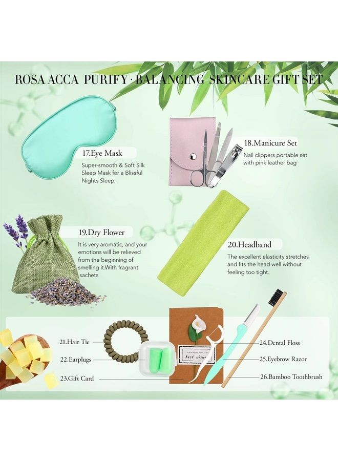 RA ROSA ACCA Facial Skin Care Set & Bath Spa Kit, Bath and Body At Home Spa Kit, Mothers Day Gifts Ideas, Self-care Relaxation Gift, Skin Care Collection plus essential oil, Hyaluronic Acid, Vitamin E.(Tea Tree) - Image 5