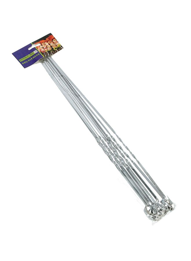Royalford 8-Piece BBQ Skewer Set Silver 40x0.4cm - Image 3
