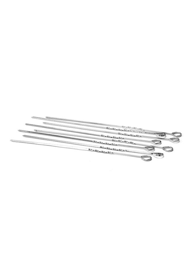 Royalford 8-Piece BBQ Skewer Set Silver 40x0.4cm - Image 1