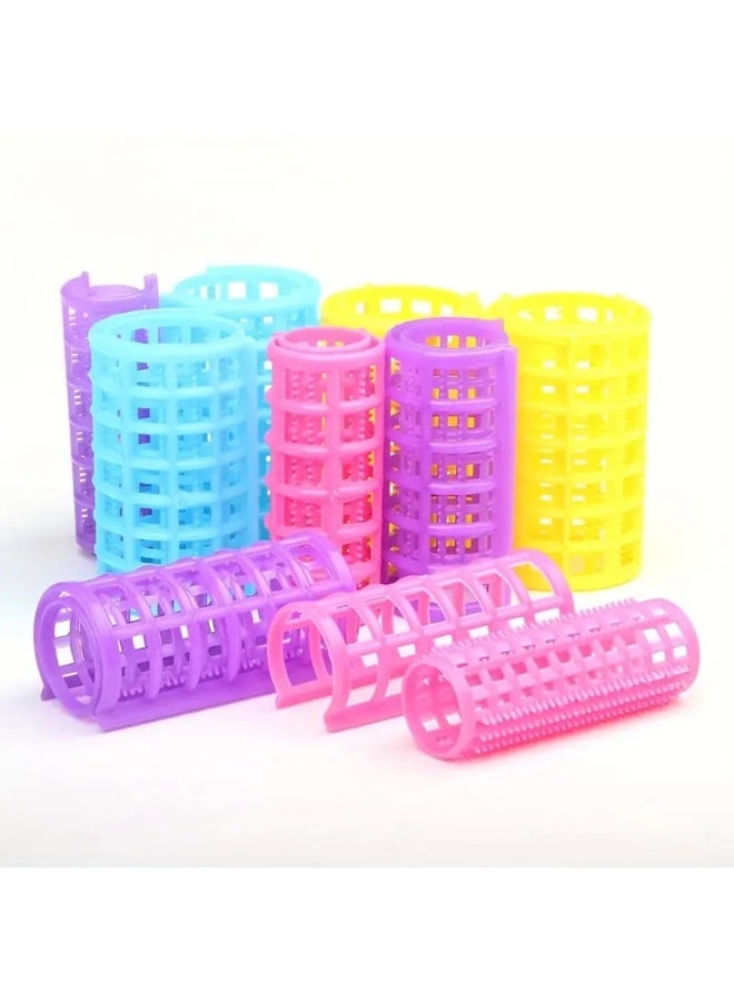 5 Pieces Plastic Hair Rollers Hair Curlers Hair Styling Curlers Easy Installation Lightweight for Professional Salon and Home Use - Multicolor - Image 3
