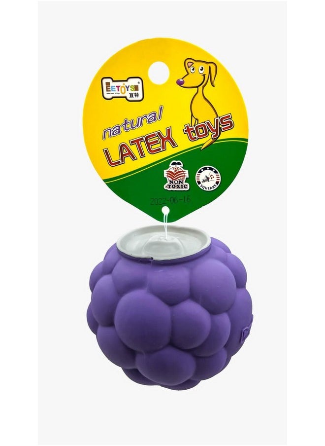 PET Natural Latex Rubber Squeaky Puppy Toy | Suitable For Small Puppy-Durable, Fruit Design, Fetch & Sound Interaction Toy-Grapes  - Image 1