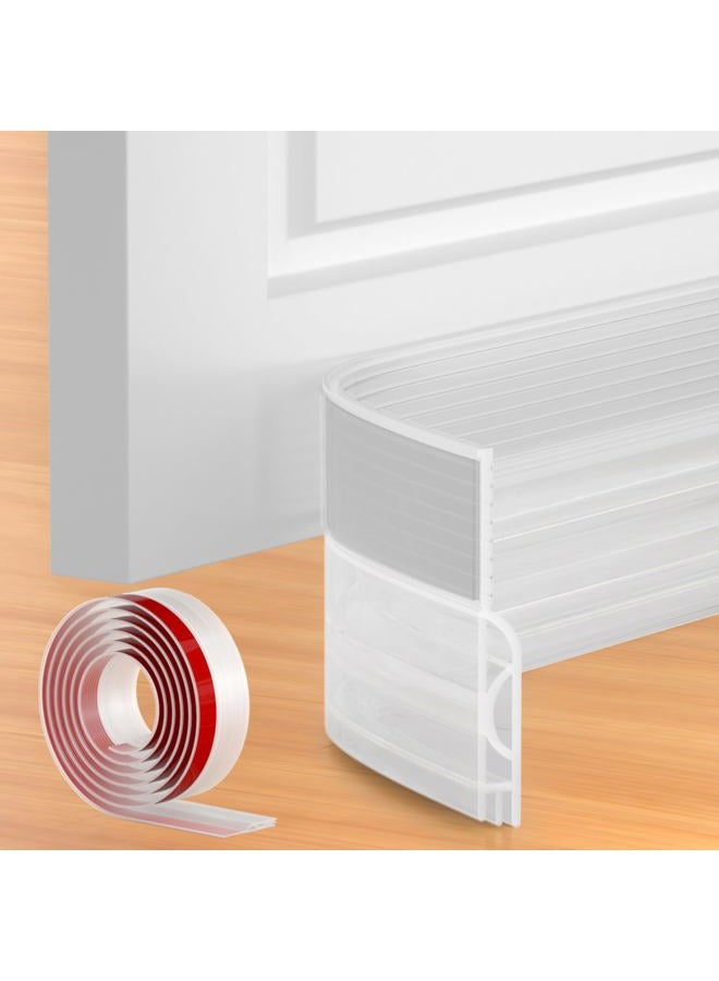 Beoguy Door Draft Stopper, Adjustable Door Sweep for Bottom of Door, Under Door Gap Filler for Exterior & Interior Doors, Door Weather Stripping Blocks Noise and Cold Air (39Inch, Transparent) - Image 1
