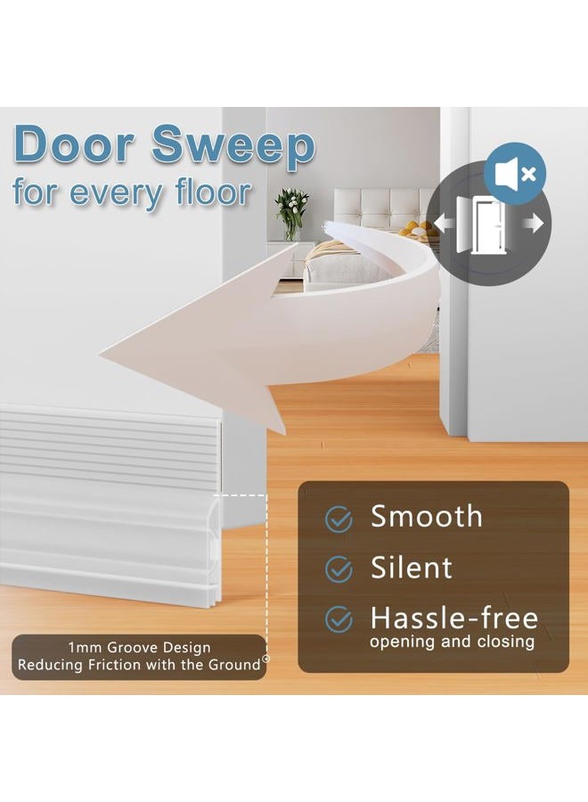 Beoguy Door Draft Stopper, Adjustable Door Sweep for Bottom of Door, Under Door Gap Filler for Exterior & Interior Doors, Door Weather Stripping Blocks Noise and Cold Air (39Inch, Transparent) - Image 3
