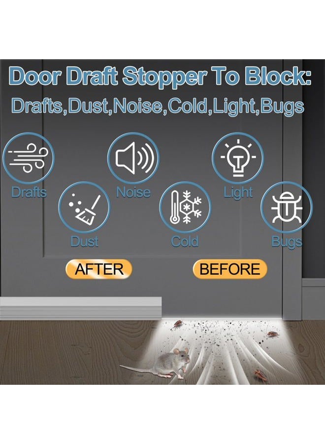 Beoguy Door Draft Stopper, Adjustable Door Sweep for Bottom of Door, Under Door Gap Filler for Exterior & Interior Doors, Door Weather Stripping Blocks Noise and Cold Air (39Inch, Transparent) - Image 2