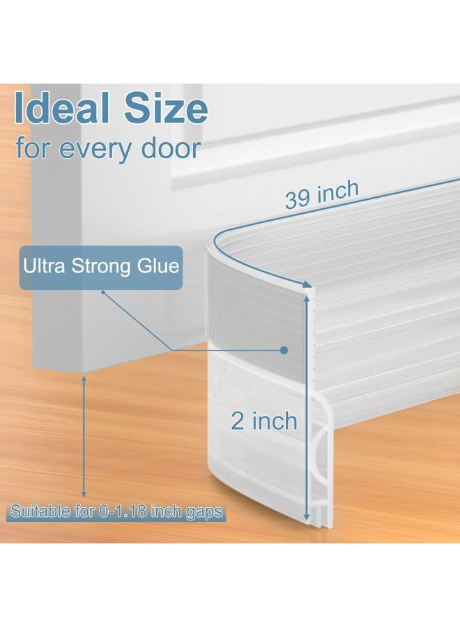 Beoguy Door Draft Stopper, Adjustable Door Sweep for Bottom of Door, Under Door Gap Filler for Exterior & Interior Doors, Door Weather Stripping Blocks Noise and Cold Air (39Inch, Transparent) - Image 5