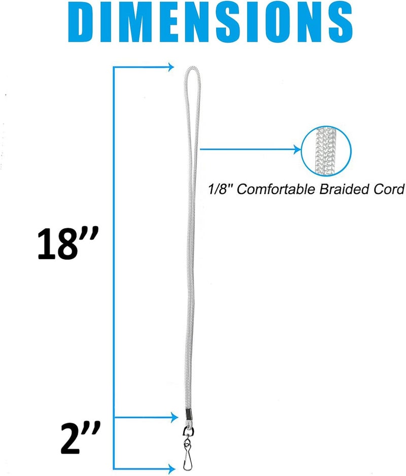 BAITEER 120 Pcs White Lanyards Premium Bulk Lanyards Round 36" with Swivel J Hook for ID Name Badge Holder, VIP, School, Kids, Coach, Conference, Festival and Hang Keys - Image 5