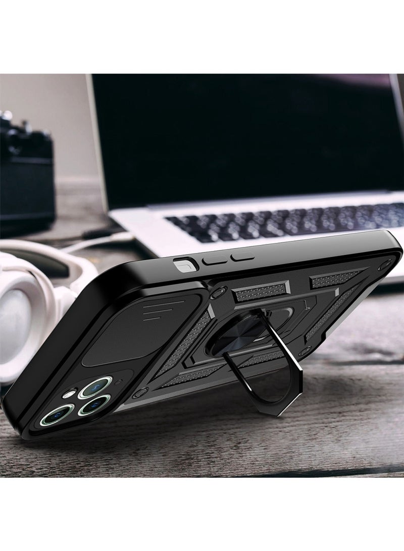 WRISTWISE Case Cover for iPhone 11 Pro with Camera Lens Cover 1 HD Screen Protector, 10 FT Military Grade Drop Protection, Magnetic Ring Holder Kickstand Protective Phone Case for iPhone 11 Pro 5.8 inch, Black - Image 5