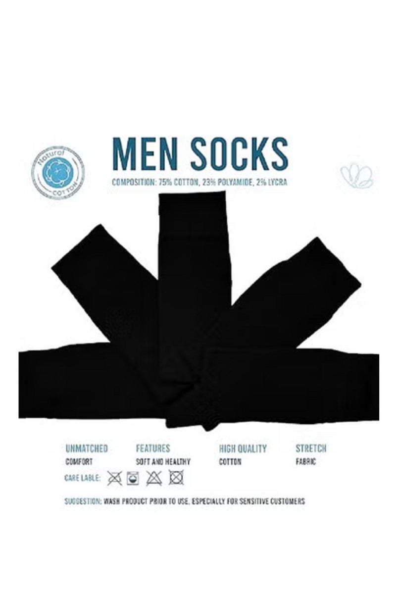 Men's Cotton Socks Premium Yarn 6 Pairs, Soft and Comfortable All Day Compression and Moisture Wicking, Anti-Odor, Perfect for Everyday Wear and Sports 97% Cotton, 3% Lycra - Image 3