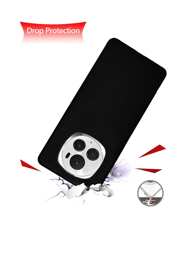 Wtech Honor Magic6 Pro 5G 2024 Silicone Hard Back Fabric Texture Side TPU Case Cover Black  - Image 3