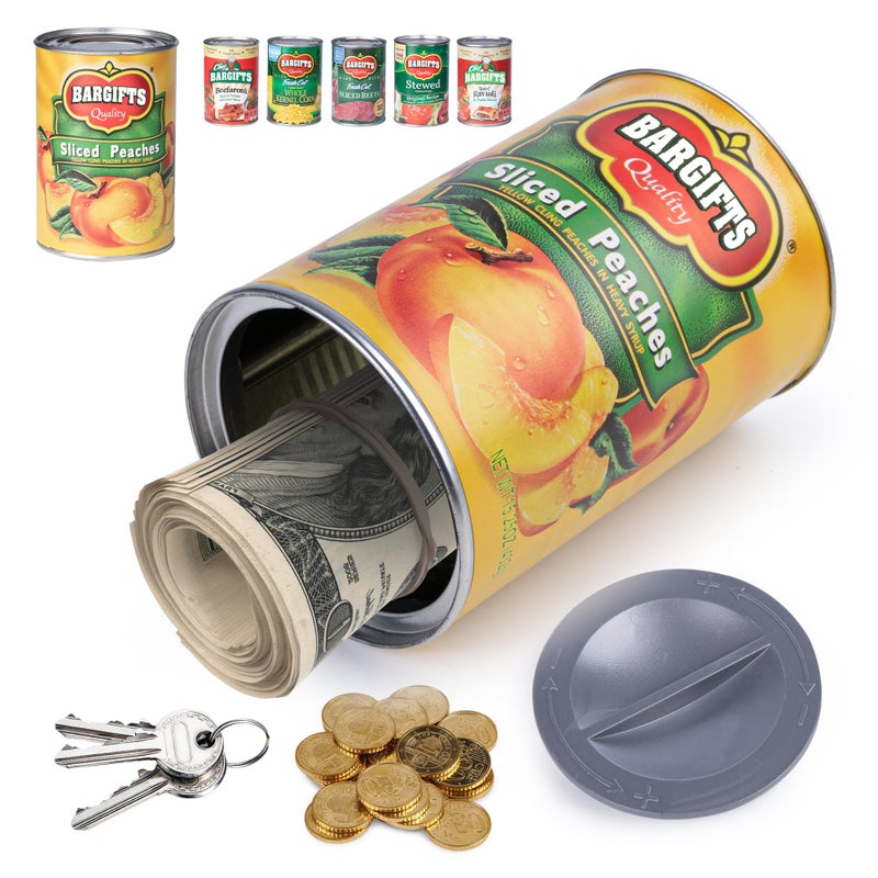 BarGifts Hidden Safe Fake Can with Hidden Compartment, Hidden Storage Keep Your Valuables Safe Like Money, Keys, and Jewelry- Peach - Image 1